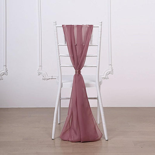 5 pcs Premium Chiffon Wide Chair Sashes SASHP_24_SAGE
