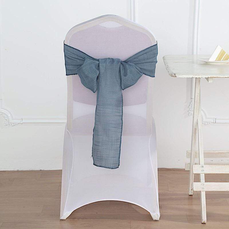 5 pcs Premium Faux Burlap Polyester Chair Sashes