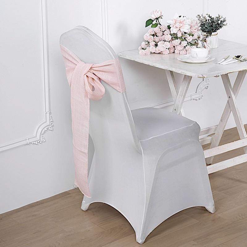 5 pcs Premium Faux Burlap Polyester Chair Sashes
