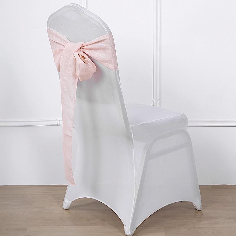 5 pcs Premium Faux Burlap Polyester Chair Sashes