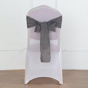 5 pcs Premium Faux Burlap Polyester Chair Sashes