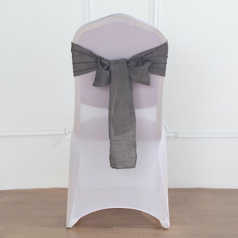 5 pcs Premium Faux Burlap Polyester Chair Sashes