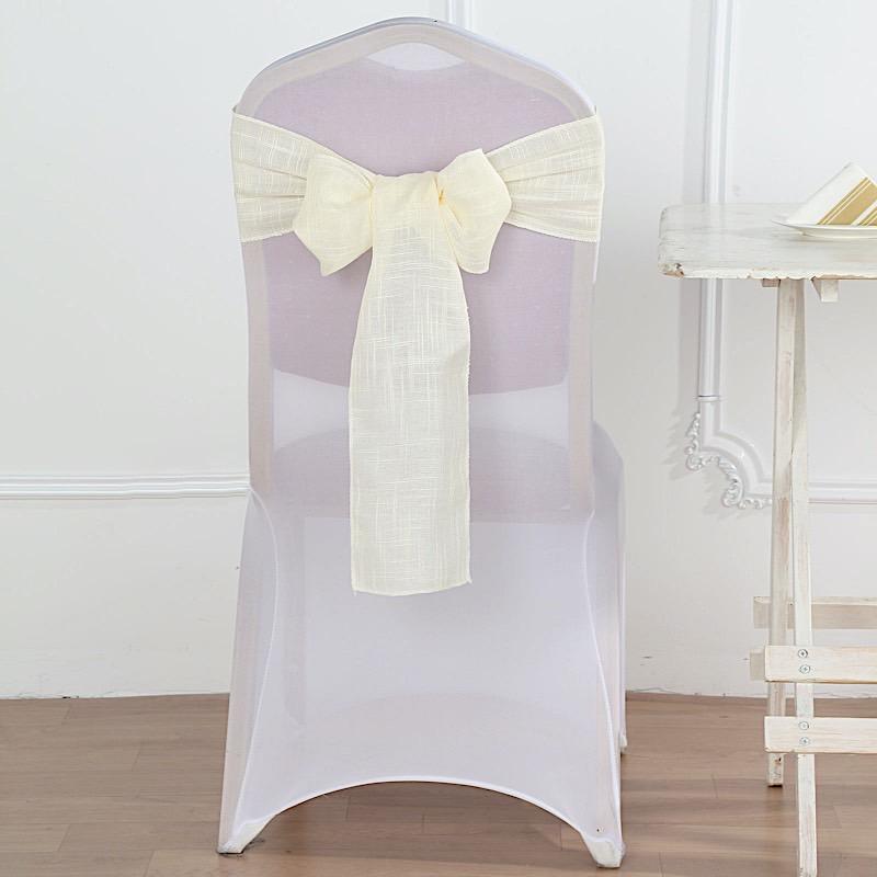 5 pcs Premium Faux Burlap Polyester Chair Sashes