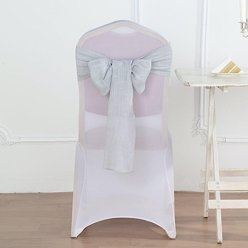 5 pcs Premium Faux Burlap Polyester Chair Sashes