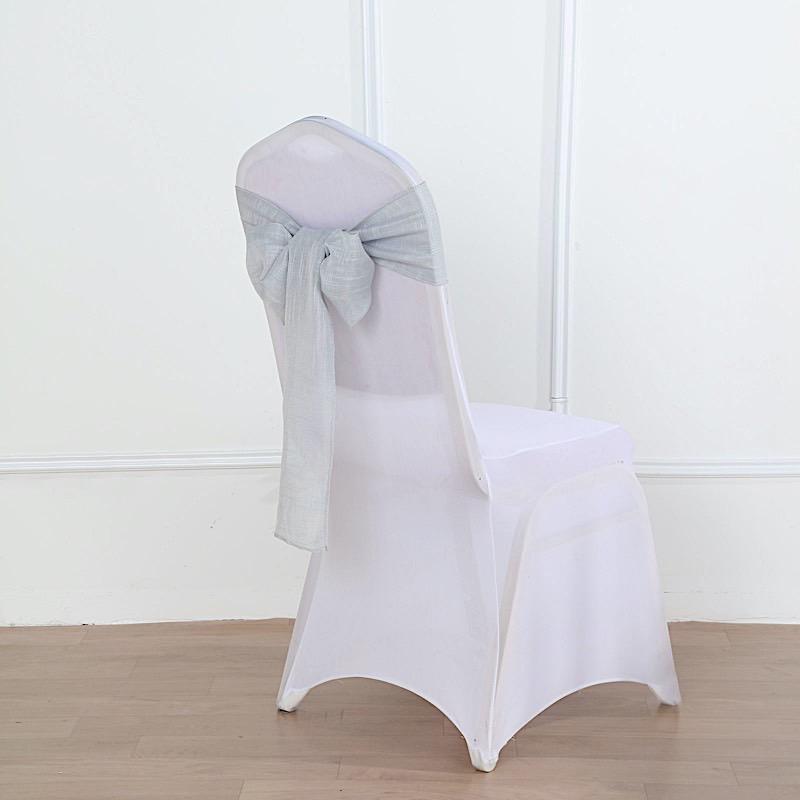 5 pcs Premium Faux Burlap Polyester Chair Sashes