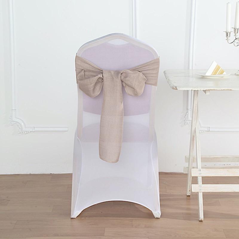 5 pcs Premium Faux Burlap Polyester Chair Sashes