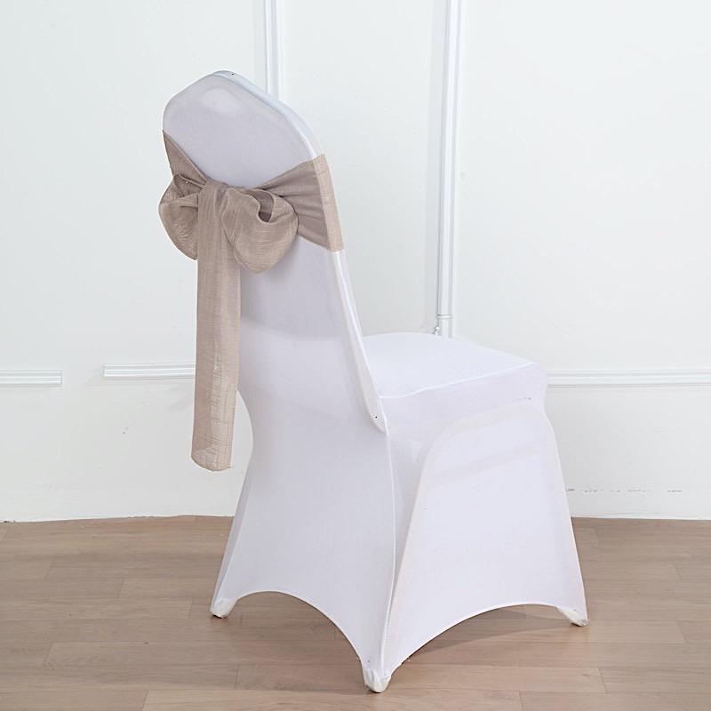 5 pcs Premium Faux Burlap Polyester Chair Sashes