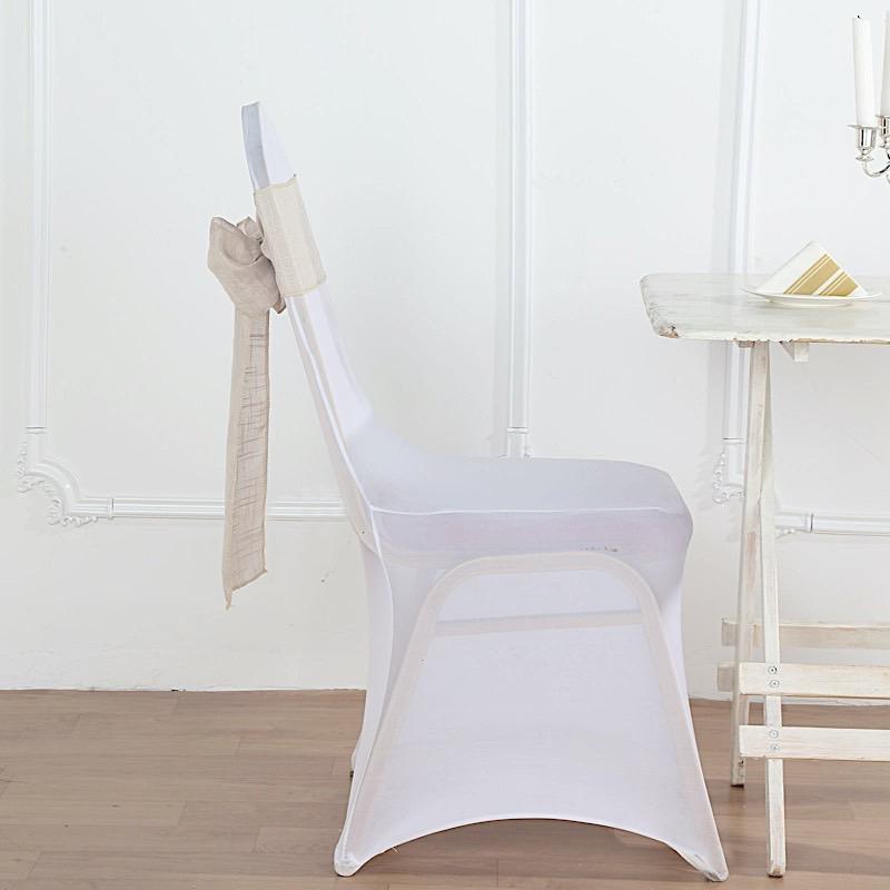 5 pcs Premium Faux Burlap Polyester Chair Sashes