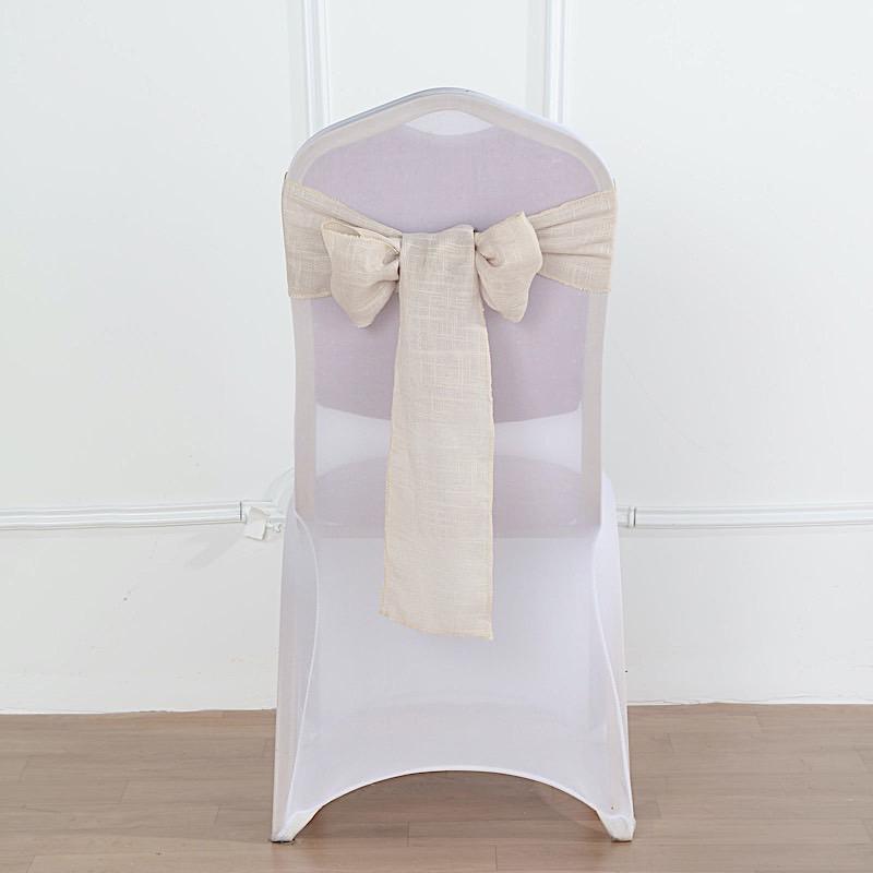 5 pcs Premium Faux Burlap Polyester Chair Sashes