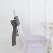 5 pcs Premium Faux Burlap Polyester Chair Sashes