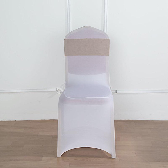5 pcs Premium Faux Burlap Polyester Chair Sashes SASH_JUTE02_063
