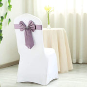 5 pcs Reversible Satin and Faux Leather Bow Tie Chair Sashes with Buckles