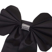 5 pcs Reversible Satin and Faux Leather Bow Tie Chair Sashes with Buckles