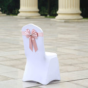 5 pcs Reversible Satin and Faux Leather Bow Tie Chair Sashes with Buckles