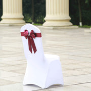 5 pcs Reversible Satin and Faux Leather Bow Tie Chair Sashes with Buckles