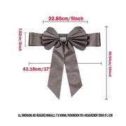 5 pcs Reversible Satin and Faux Leather Bow Tie Chair Sashes with Buckles