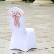 5 pcs Reversible Satin and Faux Leather Bow Tie Chair Sashes with Buckles