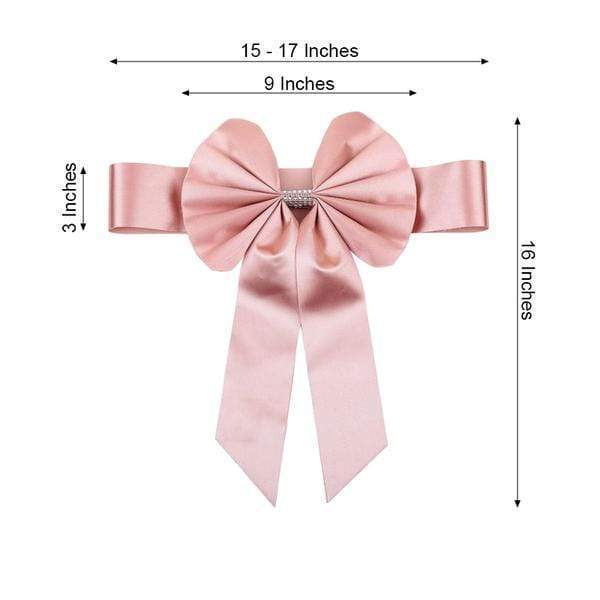 5 pcs Reversible Satin and Faux Leather Bow Tie Chair Sashes with Buckles