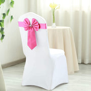 5 pcs Reversible Satin and Faux Leather Bow Tie Chair Sashes with Buckles
