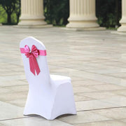 5 pcs Reversible Satin and Faux Leather Bow Tie Chair Sashes with Buckles