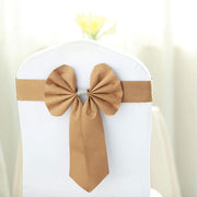5 pcs Reversible Satin and Faux Leather Bow Tie Chair Sashes with Buckles