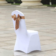 5 pcs Reversible Satin and Faux Leather Bow Tie Chair Sashes with Buckles