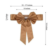 5 pcs Reversible Satin and Faux Leather Bow Tie Chair Sashes with Buckles