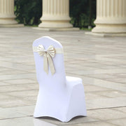 5 pcs Reversible Satin and Faux Leather Bow Tie Chair Sashes with Buckles