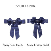 5 pcs Reversible Satin and Faux Leather Bow Tie Chair Sashes with Buckles