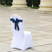 5 pcs Reversible Satin and Faux Leather Bow Tie Chair Sashes with Buckles