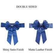 5 pcs Reversible Satin and Faux Leather Bow Tie Chair Sashes with Buckles