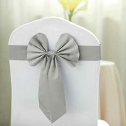 5 pcs Reversible Satin and Faux Leather Bow Tie Chair Sashes with Buckles