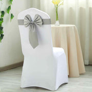 5 pcs Reversible Satin and Faux Leather Bow Tie Chair Sashes with Buckles