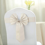 5 pcs Reversible Satin and Faux Leather Bow Tie Chair Sashes with Buckles