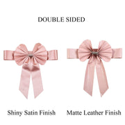 5 pcs Reversible Satin and Faux Leather Bow Tie Chair Sashes with Buckles