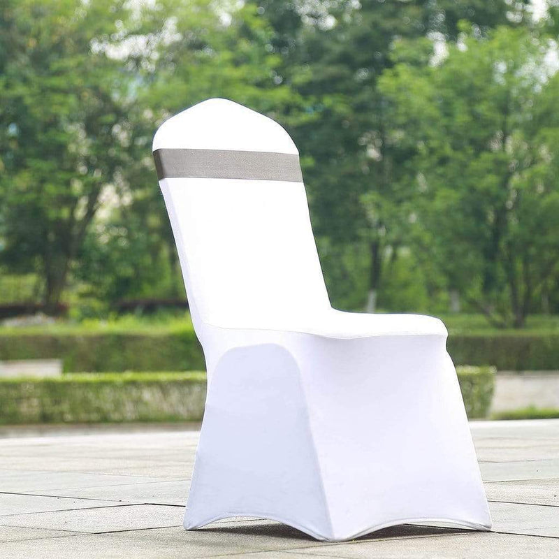 5 pcs Reversible Satin and Faux Leather Bow Tie Chair Sashes with Buckles