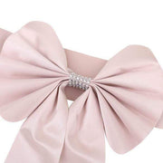 5 pcs Reversible Satin and Faux Leather Bow Tie Chair Sashes with Buckles