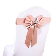 5 pcs Reversible Satin and Faux Leather Bow Tie Chair Sashes with Buckles SASH_SS01_046