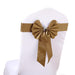 5 pcs Reversible Satin and Faux Leather Bow Tie Chair Sashes with Buckles SASH_SS01_GOLD