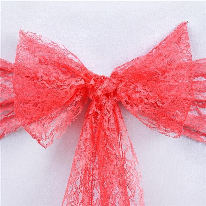 5 pcs Romantic Lace Wedding Chair Sashes