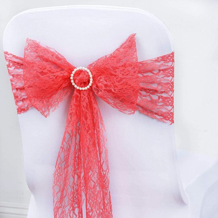 5 pcs Romantic Lace Wedding Chair Sashes