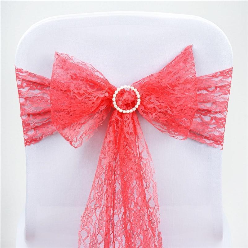 5 pcs Romantic Lace Wedding Chair Sashes SASHP_LACE_032