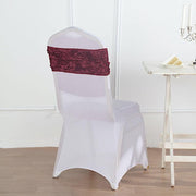 5 pcs Satin Rosette Fitted Spandex Chair Sashes