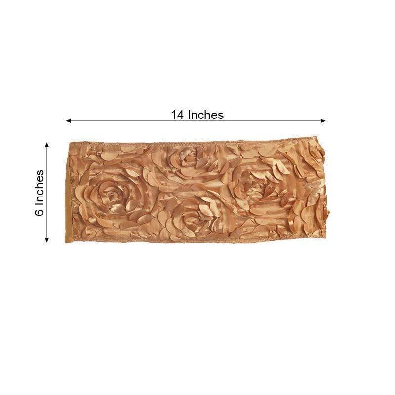 5 pcs Satin Rosette Fitted Spandex Chair Sashes