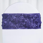 5 pcs Satin Rosette Fitted Spandex Chair Sashes