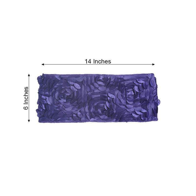 5 pcs Satin Rosette Fitted Spandex Chair Sashes