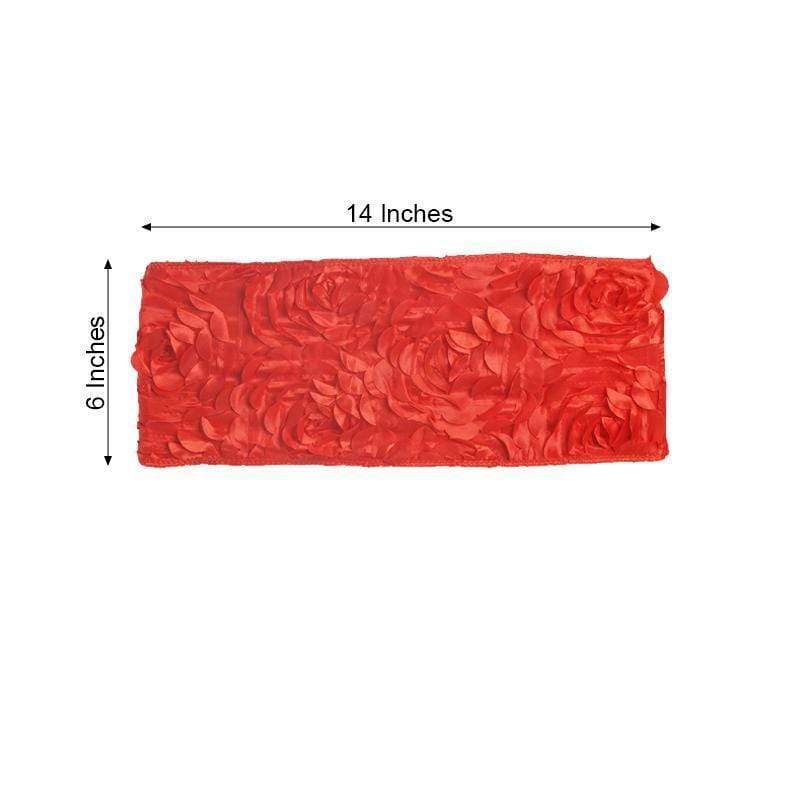 5 pcs Satin Rosette Fitted Spandex Chair Sashes