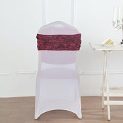 5 pcs Satin Rosette Fitted Spandex Chair Sashes
