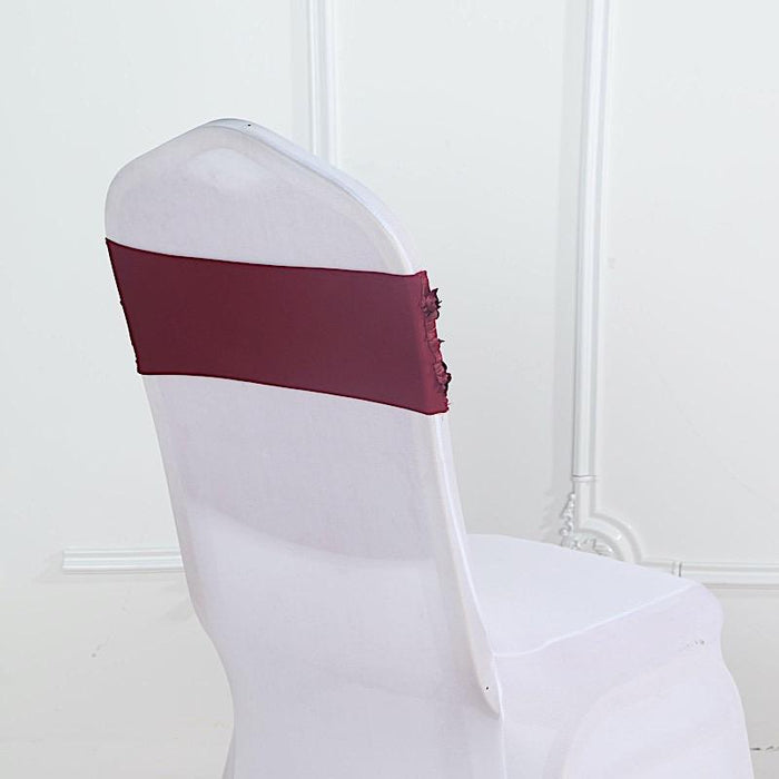 Ivory embossed spandex banquet chair covers