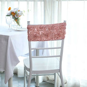 5 pcs Satin Rosette Fitted Spandex Chair Sashes